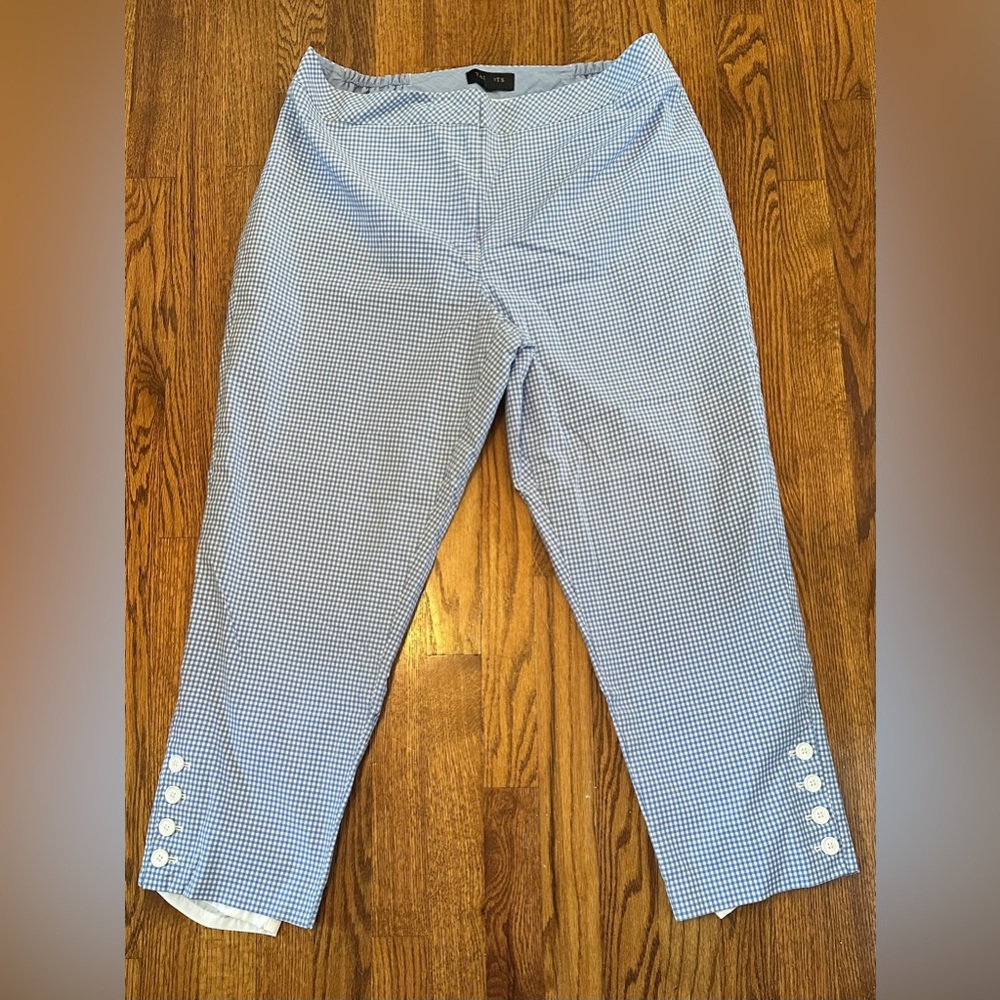 Talbots Women’s Light Blue Gingham Dressy Pants